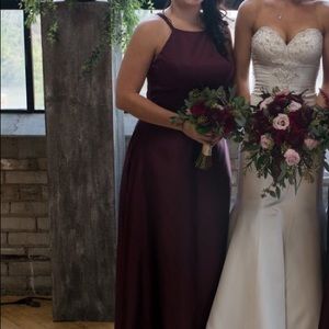 Wine colored bridesmaid dress